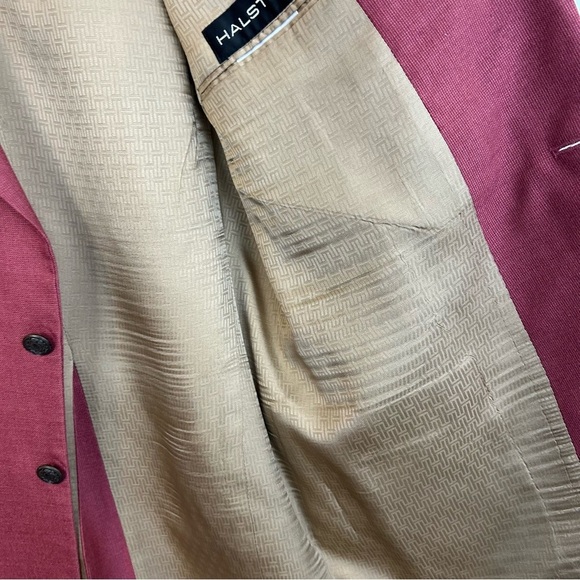 Men's Halston Salmon Pink Suit Jacket/ Blazer Size Large - Picture 12 of 13